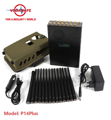 14 Bands Portable Signal Jammer 12000mAh Battery Capacity LCD Display Multi Use