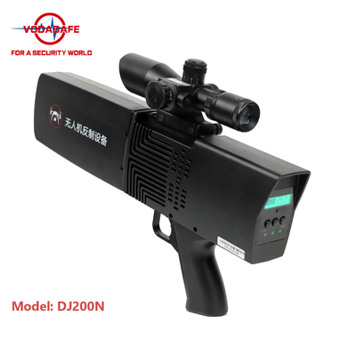 Gun Type Middle Power Drone Signal Jammer Output 55watt Built In Battery